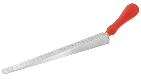 Aluminium measuring wedge, 1 to 27 mm