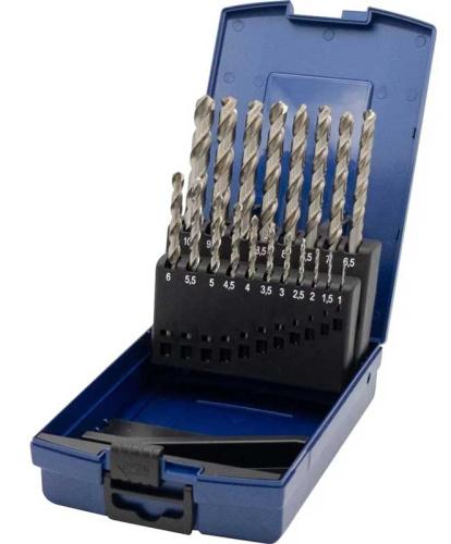 Spiralborrsats 1-10 mm 19 st HSS-Co5 slipade Wemag