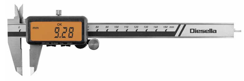 Digitalt skjutmått 0-200 mm toleransfunktion Diesella