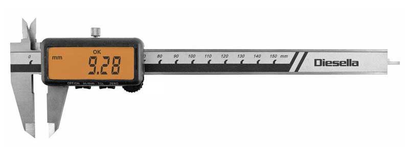 Digitalt skjutmått 0-150 mm toleransfunktion Diesella