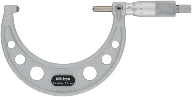 Rörmikrometer 75-100 mm Mitutoyo sfäriskt anslag och spindel