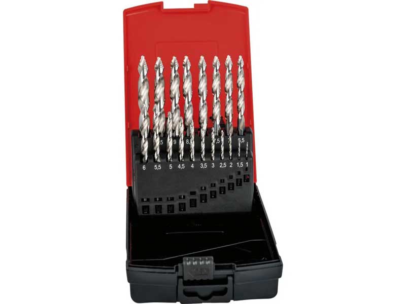 Spiralborrsats 1-10 mm 19 st HSS slipade Format Step-Tip