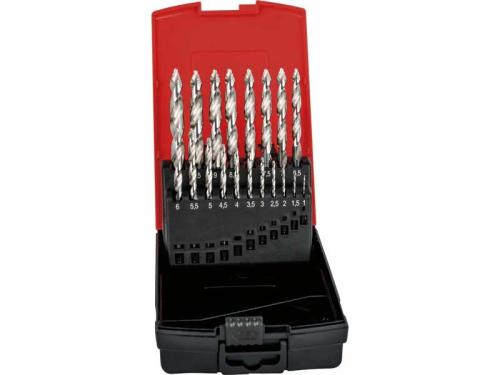 Spiralborrsats 1-10 mm 19 st HSS slipade Format Step-Tip