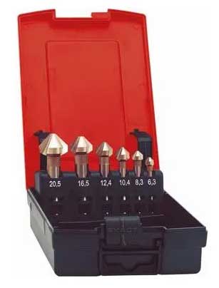 Försänkarsats 90° 5 st 6,3-25 mm HSS Co5 Format rostfritt