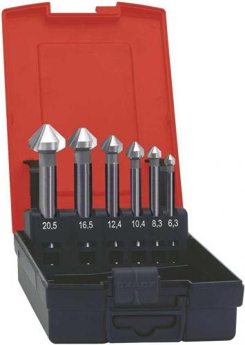Försänkarsats 90° 6 st 6,3-20,5 mm HSS Lång Format