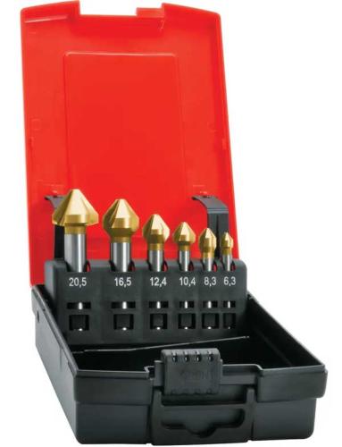 Försänkarsats 75° 5 st 6,3-25 mm HSS TiN Format
