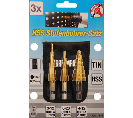 Stegborrsats 3 st BGS DIY bitsfäste