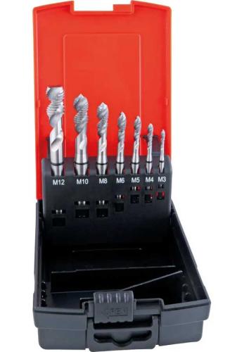 Maskingängtappsats M3-M12 7 delar HSS-E Format Aluminium spiral