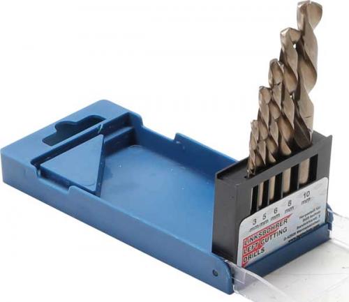 Spiralborrsats 4-10 mm 5 st HSS slipade vänster BGS