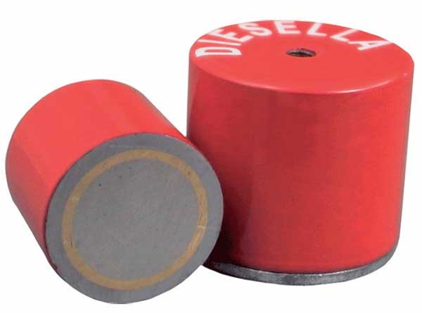 Magnet Ø45 mm med skruvhål Alnico Diesella