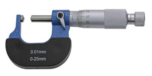 Rörmikrometer 0-25 mm sfäriskt anslag och spindel