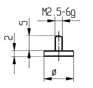 Mätspets platt Ø 20 mm stål Käfer