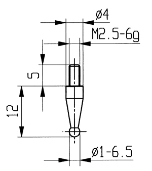 Mätspets kula Ø 1 mm hårdmetall Käfer
