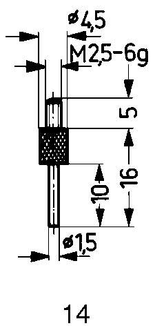 Mätspets stift Ø 1,5 mm stål Käfer
