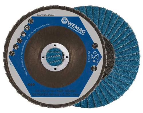 Lamellslipskiva 125 mm korn 60 Zirkon Wemag