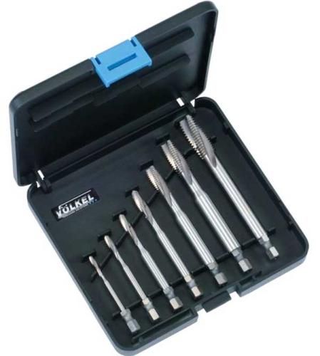 Maskingängtappsats M3-M12 spiral bitsfäste Völkel HexDrive