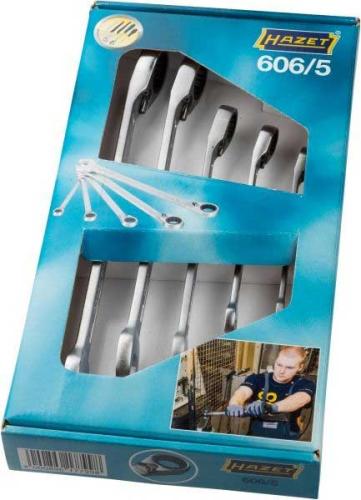 U-ringspärrnyckelsats 8-19 mm 5 st Hazet vinklad