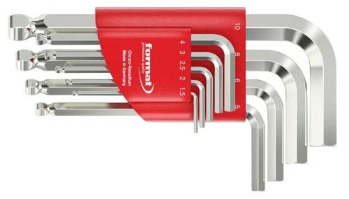 Insexnyckelsats 1,5-10 mm 9 st Format med kula kort