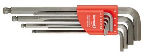 Insexnyckelsats 1,5-10 mm 9 st Format med kula lång