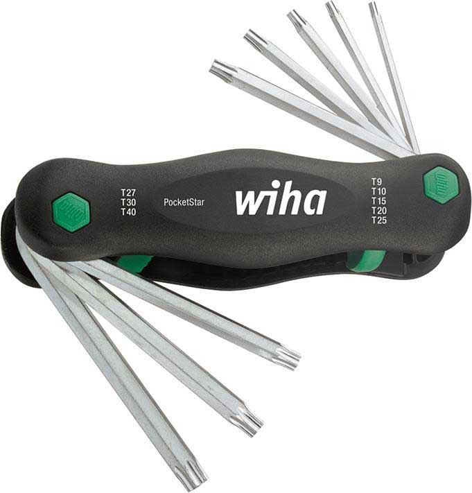 Torxnyckelsats T9-T40 Wiha Pocketstar 8 st ihopfällbar