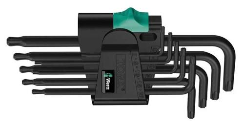 Torxnyckelsats kort T8-T40 Wera 9 st med kula