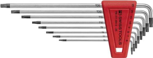 Torxnyckelsats lång T6-T25 PB Swiss Tools 8 st med hål