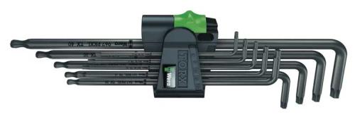 Torxnyckelsats lång T8-T40 Wera 9 st med kula