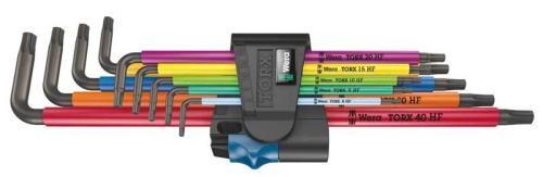 Torxnyckelsats lång T8-T40 Wera 9 st färgade