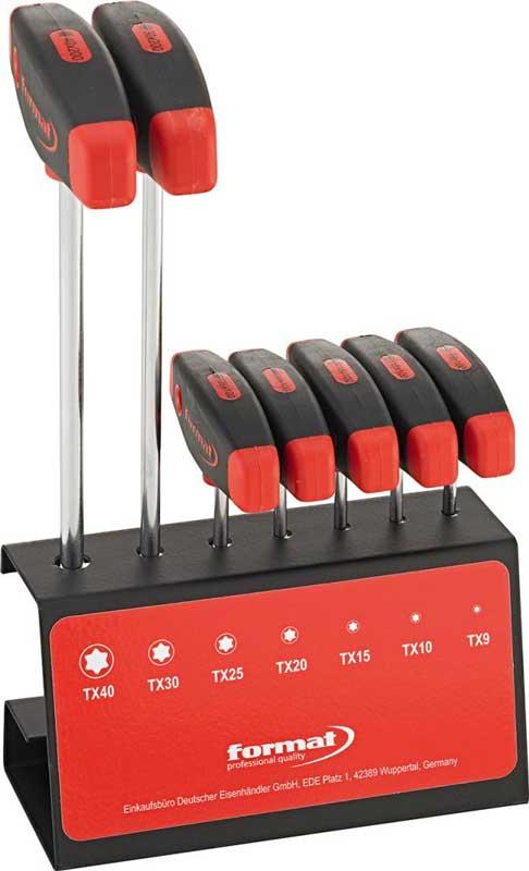 Torxnyckelsats T9-T40 Format 7 st