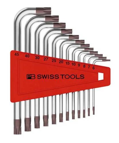 Torxnyckelsats kort T6-T45 PB Swiss Tools 12 st