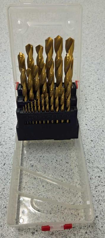 Spiralborrsats 1-13 mm 25 st HSS-TiN slipade