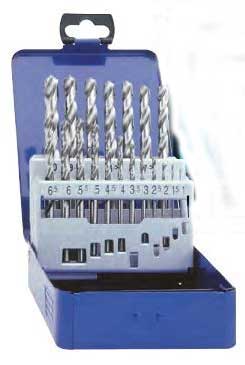 Spiralborrsats 1-10 mm 19 st HSS slipade Fortis