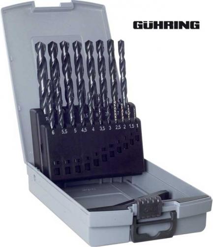 Spiralborrsats 1-5,9 mm 50 st HSS slipade Gühring