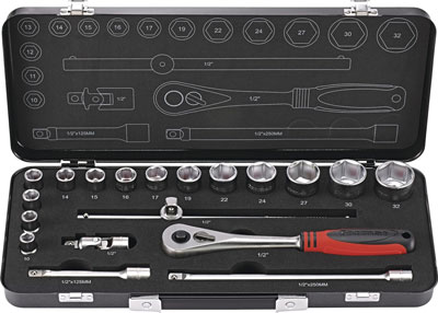 Hylsnyckelsats 1/2" 19 delar Format