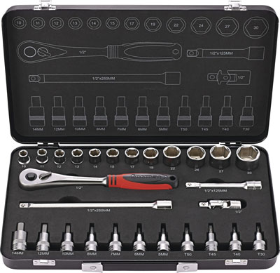 Hylsnyckelsats 1/2" 27 delar Format