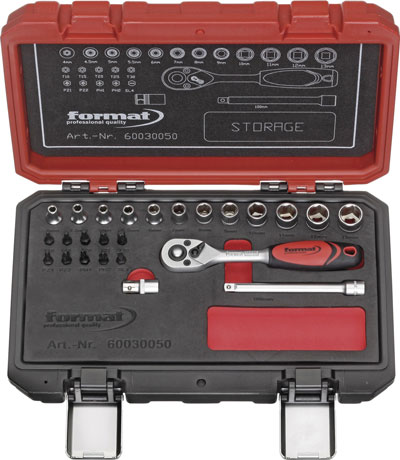 Hylsnyckelsats 1/4'' 25 delar Format