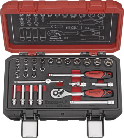 Hylsnyckelsats 1/4'' 28 delar Format