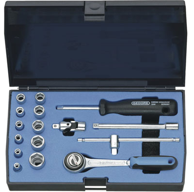 Hylsnyckelsats 1/4'' 16 delar Gedore