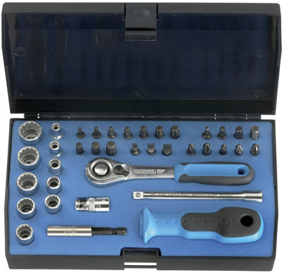 Hylsnyckelsats 1/4" 37 delar Gedore