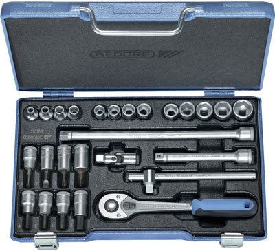 Hylsnyckelsats 3/8'' 26 delar Gedore