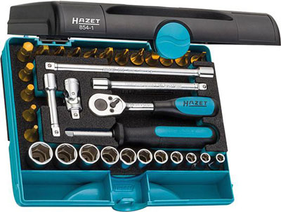 Hylsnyckelsats 1/4'' 33 delar TiN Hazet