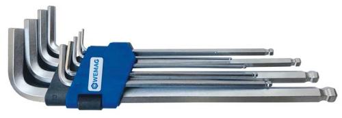 Insexnyckelsats 1,5-10 mm 9 st Wemag med kula lång