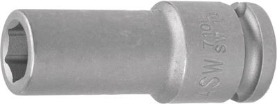Krafthylsa lång 10 mm 3/8", ASW