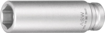 Krafthylsa magnetisk lång 07 mm 1/4", ASW