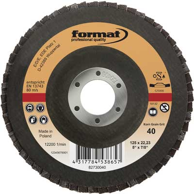 Lamellslipskiva 125 mm korn 40 Zirkon Format