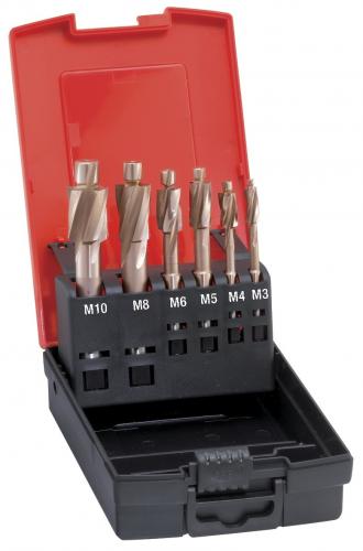 Planförsänkarsats HSS M3-M10 genomgångshål fin Format