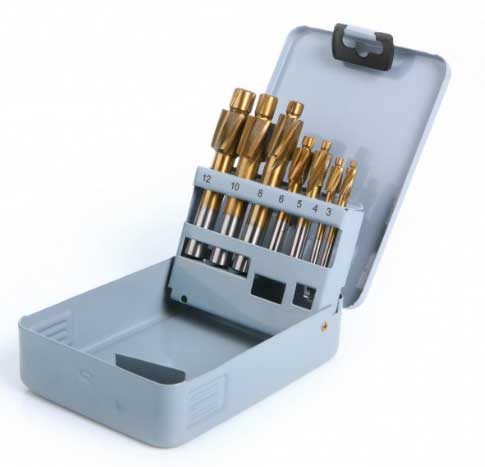 Planförsänkarsats HSS TiN M3-M12 genomgångshål grov