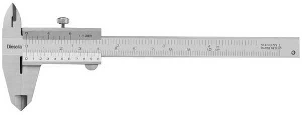 Skjutmått 0-100 mm med låsskruv Diesella