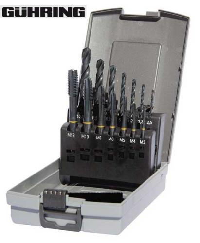 Maskingängtappsats M3-M12 14 delar HSS-E Gühring rak