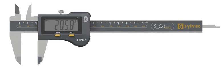 Digitalt skjutmått 0-150 mm IP67 Sylvac med platt djupmått Bluetooth